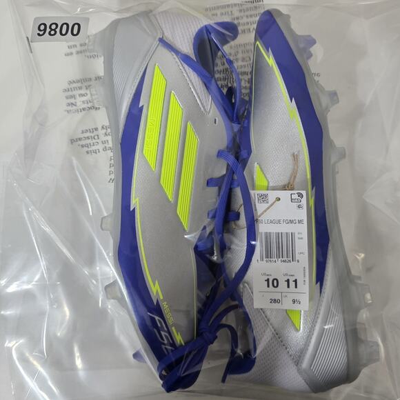 Adidas F50 League FG MG Men\'s Size 10 Soccer Cleats IG0918 Messi 1 Silver main image 5